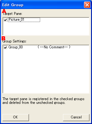 Pane Edit Group Dialog Box