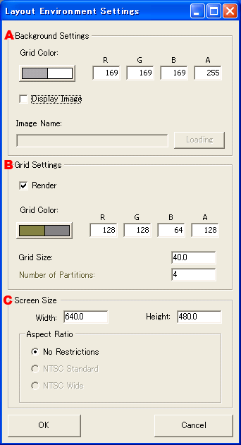 Layout Environment Settings Dialog Box