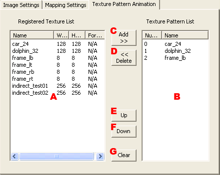 Texture Properties (Texture Pattern Animation Settings)